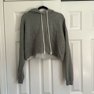 Wild Fable Dark Grey Cropped Hoodie, Size Large